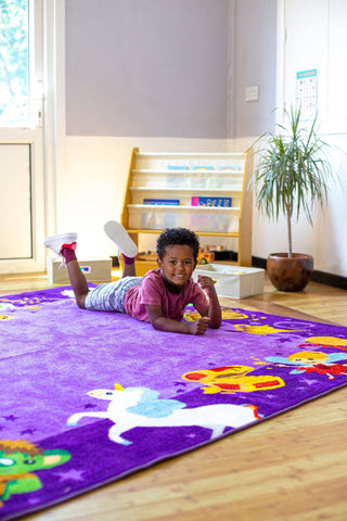 Storytime 2x2m Carpet-Educational Carpet, Kit For Kids, Mats & Rugs, Neutral Colour, Rugs, Square, Wellbeing Furniture-Learning SPACE