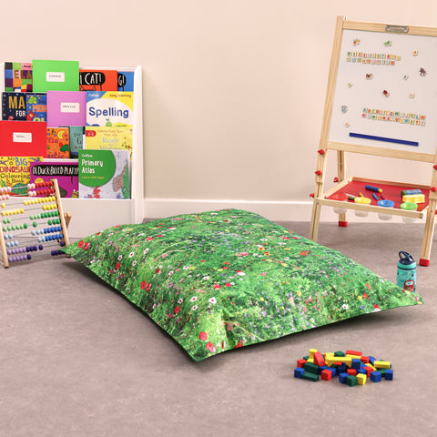 Summer Meadow Children's Bean Bag Floor Cushion-Bean Bags,Bean Bags & Cushions,Dropship,Eden Learning Spaces,Gifts for 5-7 Years Old,Nature Learning Environment,Nature Sensory Room,Nurture Room,Stock,Wellbeing Furniture-Learning SPACE