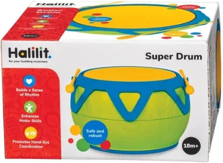 Super Drum - Children's Musical Instrument-AllSensory, Baby & Toddler Gifts, Baby Cause & Effect Toys, Baby Musical Toys, Baby Sensory Toys, Drums, Early Years Musical Toys, Gifts For 1 Year Olds, Halilit Toys, Music, Sound, Sound Equipment, Stock-Learning SPACE