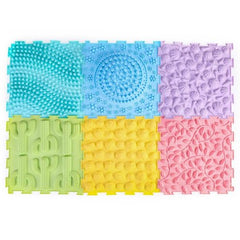 Massage Puzzle Floor Tiles – 6 Pastel Colours-Playlearn,Rainbow Theme Sensory Room,Sensory Floor Tiles,Sensory Flooring,Tactile Toys & Books-Learning SPACE