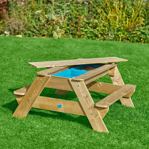TP Deluxe Wooden Picnic Table Sandpit (UK Mainland Only)-Bench,Dropship,Messy Play,Outdoor Sand & Water Play,Outdoor Sand Pits,Picnic Table,TP Toys,Water & Sand Toys,Wooden Table-Learning SPACE