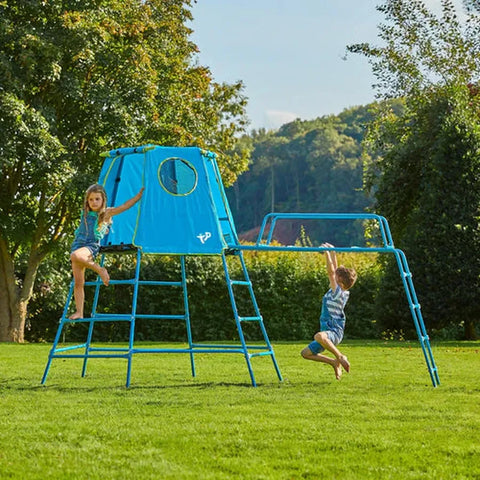TP Explorer Metal Climbing Frame - Blue Edition (UK Mainland Only)-Dropship,Outdoor Climbing Frames,Outdoor Play,Outdoor Playhouse,Outdoor Swings,TP Toys-Learning SPACE