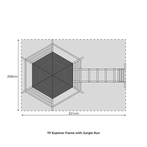 TP Explorer Metal Climbing Frame Set with Monkey Bridge Black Edition (UK Mainland Only)-Balancing Equipment,Dropship,Gross Motor and Balance Skills,Outdoor Climbing Frames,Sensory Climbing Equipment,TP Toys-Learning SPACE
