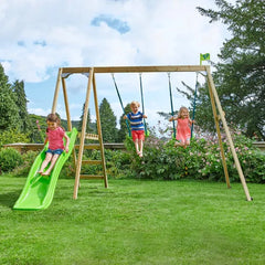 TP Forest Multiplay Double Wooden Swing Set & Slide (UK Mainland Only)-Dropship,Outdoor Slides,Outdoor Swings,swing,TP Toys-Learning SPACE