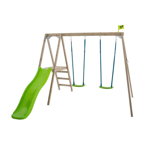 TP Forest Multiplay Double Wooden Swing Set & Slide (UK Mainland Only)-Dropship,Outdoor Slides,Outdoor Swings,swing,TP Toys-Learning SPACE