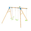 TP Knightswood Triple Wooden Swing Set With Glider And Button Seat (UK Mainland Only)-Dropship,Outdoor Play,Outdoor Swings,TP Toys-Learning SPACE