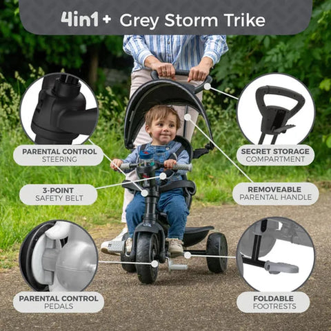 TP Zoomee 4 In 1 Deluxe Trike (UK Mainland Only)-Baby Ride On's & Trikes,Dropship,Early Years. Ride On's. Bikes. Trikes,Ride On's. Bikes & Trikes,Ride Ons,TP Toys,Trikes-Learning SPACE