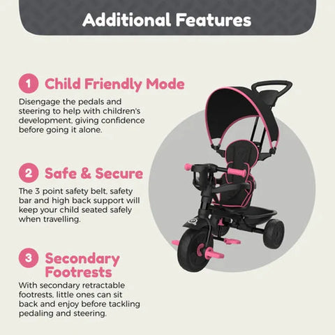 TP Zoomee 4 In 1 Deluxe Trike (UK Mainland Only)-Baby Ride On's & Trikes,Dropship,Early Years. Ride On's. Bikes. Trikes,Ride On's. Bikes & Trikes,Ride Ons,TP Toys,Trikes-Learning SPACE