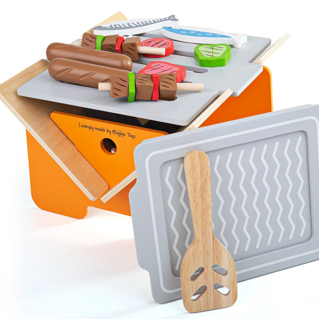 Table Top Toy BBQ Set Pretend Play-Bigjigs Toys,Discontinued,Gifts For 3-5 Years Old,Kitchens & Shops & School,Play Kitchen,Pretend play,Role Play,Summer-Learning SPACE