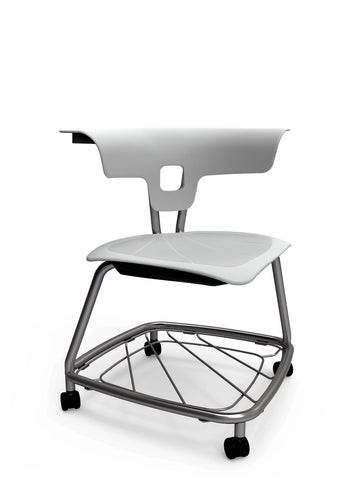 Teenager+ Ruckus Stack Chair With Storage Rack-Classroom Chairs,Dropship,Full Size Seating,KI Europe,Movement Chairs & Accessories,Ruckus,Seating,Wellbeing Furniture-Cottonwood-Chrome-RuckusStorStack460-Cottonwood/Chm-Learning SPACE