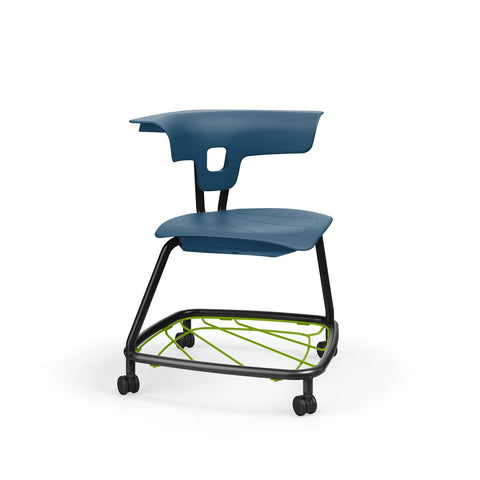 Teenager+ Ruckus Stack Chair With Storage Rack-Classroom Chairs,Dropship,Full Size Seating,KI Europe,Movement Chairs & Accessories,Ruckus,Seating,Wellbeing Furniture-Sky Blue-Chrome-RuckusStorStack460-SkyBL/Chm-Learning SPACE
