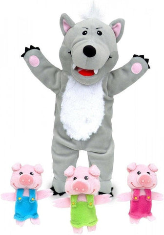 Tellatale Big Bad Wolf with The Three Little Pigs Hand Puppet Set with Finger Puppets-Calming & Anxiety,communication,Fiesta Crafts,Helps With,Imaginative Play,Neuro Diversity,Primary Books & Posters,Primary Literacy,Puppets & Theatres & Story Sets,Stock-Learning SPACE
