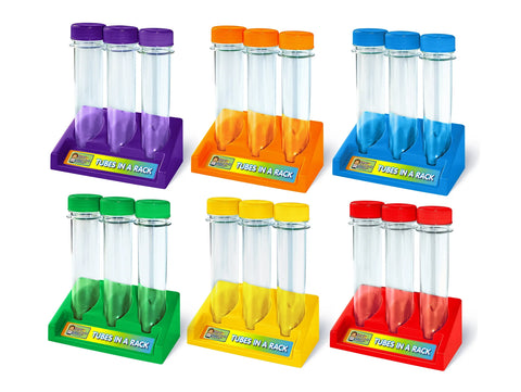 Test Tubes in a Rack – Multicoloured Science Fun (Available in Sets of 3 or 6)-Early Science,EDUK8,Fine Motor Skills,S.T.E.M,Science,Science Activities-Pack of 6-EDSTT/6-Learning SPACE