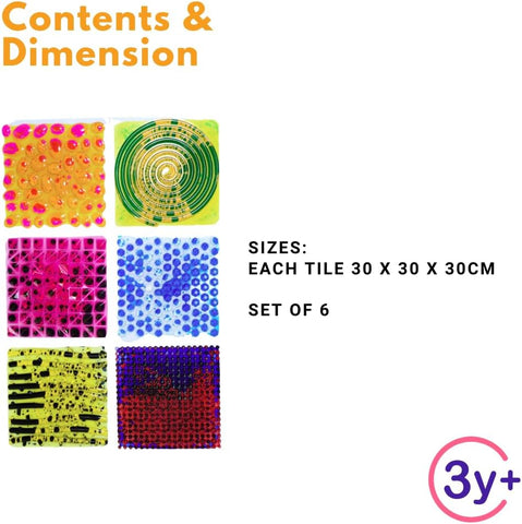 Textured Massage Liquid Sensory Tiles Set of 6-ADD/ADHD,AllSensory,Calming & Anxiety,Chill Out Area,Helps With,Lumina,Playlearn,SCOTEXCEL,Sensory Flooring,Sensory Processing Disorder,Sensory Seeking,Tactile Toys & Books,Teen Sensory Weighted & Deep Pressure,Teenage & Adult Sensory Gifts,Vibration & Massage,Visual Sensory Toys-Learning SPACE