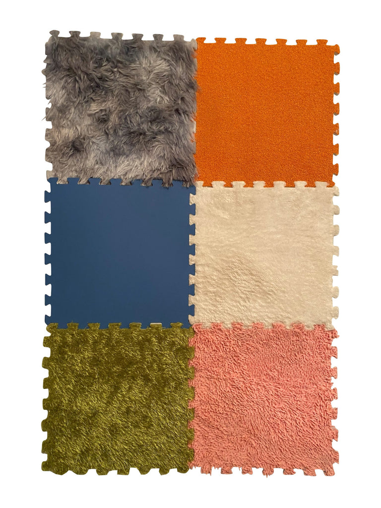 Textured Puzzle Floor Tiles – Set of 6-Playlearn,Rainbow Theme Sensory Room,Sensory Floor Tiles,Sensory Flooring,Tactile Toys & Books-Learning SPACE