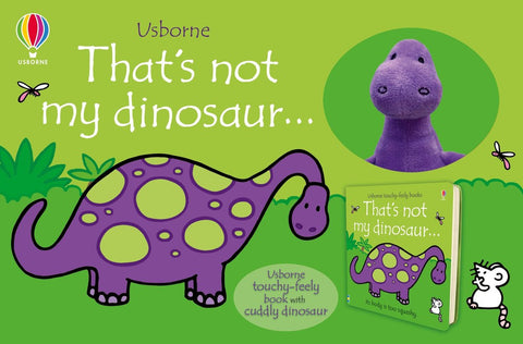 That's not my Dinosaur... Book and Soft Toy-Baby Books & Posters, Dinosaurs. Castles & Pirates, Imaginative Play, Stock, Tactile Toys & Books, Usborne Books-Learning SPACE