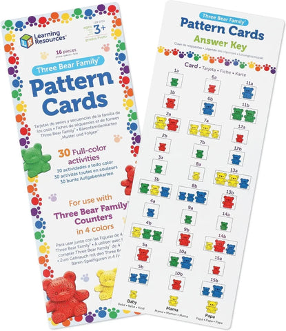 Three Bear Family Pattern Cards-Addition & Subtraction,Counting Numbers & Colour,Early Years Maths,Learning Resources,Maths,Memory Pattern & Sequencing,Primary Maths,S.T.E.M,Stock-Learning SPACE