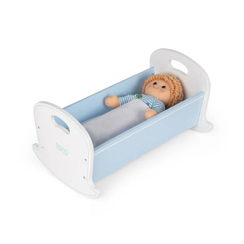 Tidlo Wooden Rocking Doll's Cradle-Baby & Toddler Gifts, Baby Toys, Bigjigs Toys, Dolls & Doll Houses, Imaginative Play, Pretend play, Role Play, Tidlo Toys-Learning SPACE