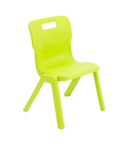 Titan Primary Years One Piece Chair - Size 3 & 4-Classroom Chairs,Classroom Furniture,Dropship,Titan-Size 3 (Ages 6-8)-Lime Green-T3-L-Learning SPACE