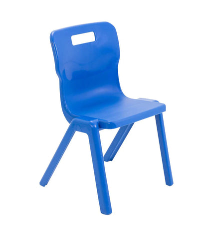 Titan Primary Years One Piece Chair - Size 3 & 4-Classroom Chairs,Classroom Furniture,Dropship,Titan-Size 4 (Ages 8-11)-Blue-T4-B-Learning SPACE