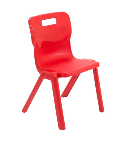 Titan Primary Years One Piece Chair - Size 3 & 4-Classroom Chairs,Classroom Furniture,Dropship,Titan-Size 4 (Ages 8-11)-Red-T4-R-Learning SPACE
