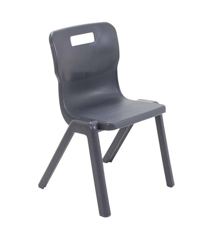 Titan Primary Years One Piece Chair - Size 3 & 4-Classroom Chairs,Classroom Furniture,Dropship,Titan-Size 4 (Ages 8-11)-Charcoal-T4-C-Learning SPACE