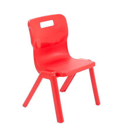 Titan Primary Years One Piece Chair - Size 3 & 4-Classroom Chairs,Classroom Furniture,Dropship,Titan-Size 3 (Ages 6-8)-Red-T3-R-Learning SPACE