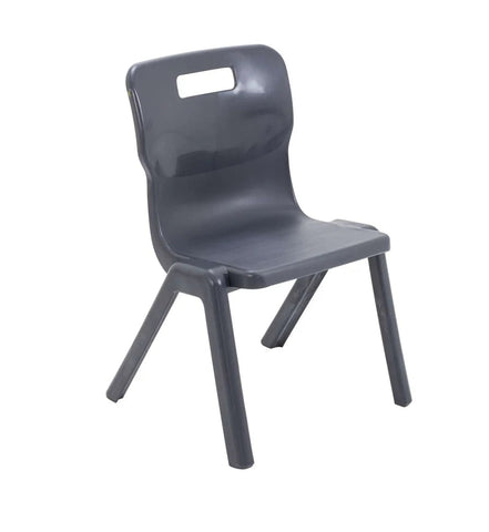 Titan Primary Years One Piece Chair - Size 3 & 4-Classroom Chairs,Classroom Furniture,Dropship,Titan-Size 3 (Ages 6-8)-Charcoal-T3-C-Learning SPACE