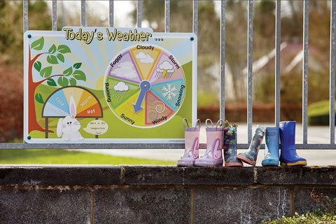Today's Weather Board Outdoor Sign-Calmer Classrooms,Classroom Displays,Dropship,Early Science,Forest School & Outdoor Garden Equipment,Helps With,Inspirational Playgrounds,Playground Equipment,Playground Wall Art & Signs,Stock-Learning SPACE