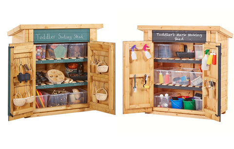 Toddler Maths & Mark Making Sheds (2Pk)-Cosy Direct,Cosy Outdoor,Sheds,Wellbeing Furniture-Learning SPACE