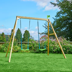 Tp Forest Wooden Double Swing-Additional Need,AllSensory,Eco Friendly,Gross Motor and Balance Skills,Helps With,Outdoor Swings,Playground Equipment,Sensory Seeking,TP Toys-Learning SPACE