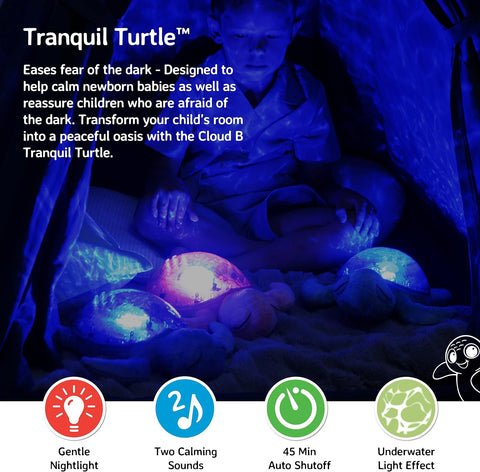 Tranquil Turtle® - Aqua Battery Operated-Comfort Toys,Games & Toys,Night Light,Plush,Sensory Light Up Toys,Sensory Projectors,Sleep Issues,Visual Sensory Toys-Learning SPACE