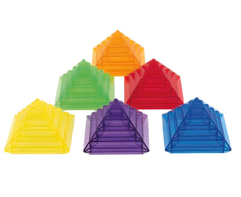 Translucent Colour Pyramid Builder – Pack Of 30-Games & Toys,Light Box Accessories,SCOTEXCEL,Stacking Toys & Sorting Toys,TickiT,Visual Sensory Toys-Learning SPACE