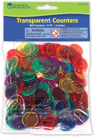 Transparent Counters (Set of 250)-Addition & Subtraction,Counting Numbers & Colour,Learning Resources,Light Box Accessories,Maths,Memory Pattern & Sequencing,Primary Maths,Stock,Visual Sensory Toys-Learning SPACE