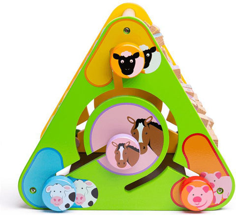 Triangular Activity Centre-Additional Need,AllSensory,Baby Sensory Toys,Baby Wooden Toys,Bigjigs Toys,Fine Motor Skills,Gifts For 1 Year Olds,Maths,Primary Maths,SCOTEXCEL,Shape & Space & Measure,Stock-Learning SPACE