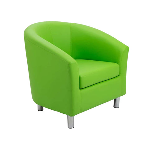 Tub Armchair with Metal Feet-Dropship,Full Size Seating,Furniture,Seating,Sensory Room Furniture,Sofa,Wellbeing Furniture-Lime PU-OF2201LML-Learning SPACE