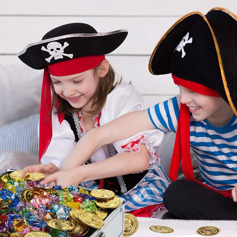 Tub of Pirate Treasure, 150 Gold Coins & 150 Gems-Dinosaurs. Castles & Pirates,Dress Up Costumes & Masks,Featured,Halloween,Imaginative Play,Money,Role Play-Learning SPACE