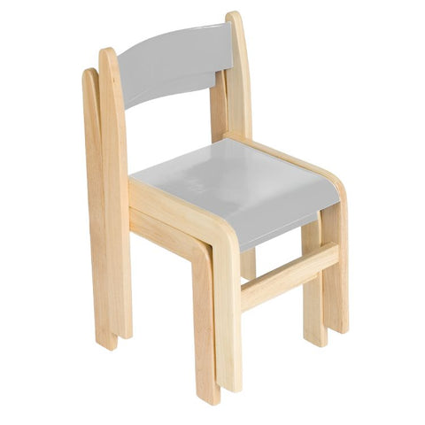 Tuf Class™ Wooden Chairs (Pack of 2)-Children's Wooden Seating, Classroom Chairs, Kit For Kids, Seating-Grey-4-6 years-Learning SPACE