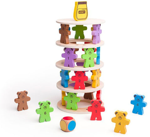 Tumbling Teddies - Wooden Bear Stacking Game-Bigjigs Toys, Stacking Toys & Sorting Toys, Stock, Wooden Toys-Learning SPACE