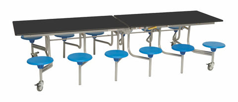 Twelve Seat Rectangular Mobile Folding Table - Suitable for age group 7 – 11 years-Dining Furniture,Dining Tables,Folding Table,Furniture,Mobile Tables-Blue Grey-Blue-9SRL101227-BG-BL-Learning SPACE