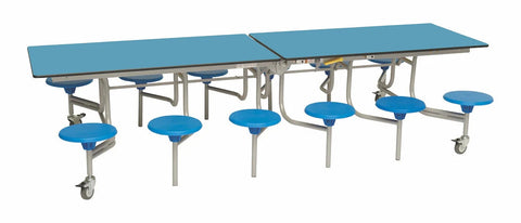 Twelve Seat Rectangular Mobile Folding Table - Suitable for age group 7 – 11 years-Dining Furniture,Dining Tables,Folding Table,Furniture,Mobile Tables-Azure-Blue-9SRL101227-AZ-BL-Learning SPACE