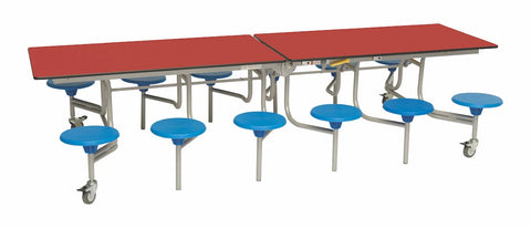 Twelve Seat Rectangular Mobile Folding Table - Suitable for age group 7 – 11 years-Dining Furniture,Dining Tables,Folding Table,Furniture,Mobile Tables-Red-Blue-9SRL101227-RD-BL-Learning SPACE