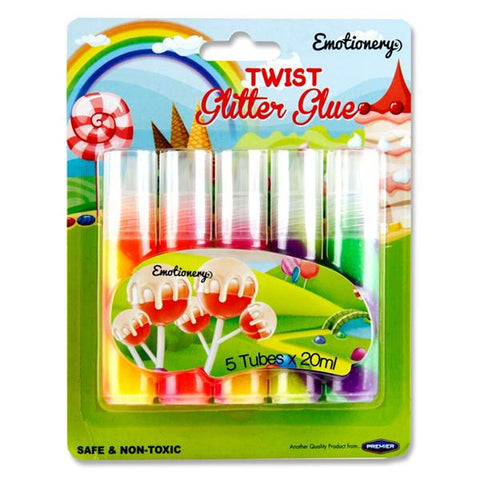 Twist Glittler Glues - 5 Pack-Art Materials,Arts & Crafts,Back To School,Stationery-Learning SPACE