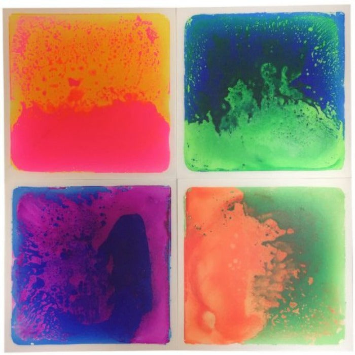 UV Sensory Liquid Floor Tiles (40x40cm) - Set of 4-AllSensory,Calming & Anxiety,Chill Out Area,Helps With,Lumina,Playlearn,Sensory Floor Tiles,Sensory Flooring,Sensory Processing Disorder,Sensory Seeking,Stock,UV Reactive,Visual Sensory Toys-Learning SPACE
