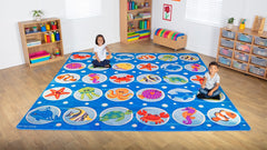 Under the Sea™ Large Square Placement 3mx3m Carpet-Kit For Kids,Mats & Rugs,Placement Carpets,Rugs,Square,Underwater Sensory Room,Wellbeing Furniture,World & Nature-Learning SPACE