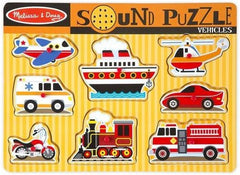 Vehicles Sound Puzzle - 8 Pieces-Baby Wooden Toys,Sound,Sound. Peg & Inset Puzzles,Stock-Learning SPACE