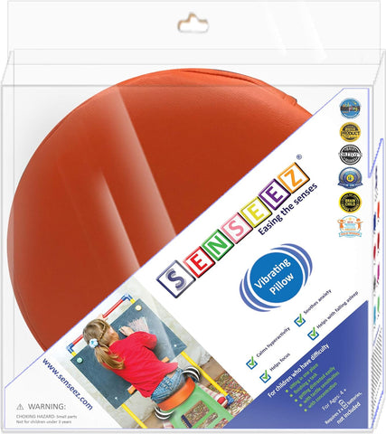 Vibrating Orange Circle Pillow Cushion-ADD/ADHD,AllSensory,Autism,Bean Bags & Cushions,Calming & Anxiety,Calming and Relaxation,Cushions,Down Syndrome,Helps With,Movement Chairs & Accessories,Neuro Diversity,Seating,Sensory Processing Disorder,Sensory Seeking,Teen Sensory Weighted & Deep Pressure,Vibration & Massage,Wellbeing Furniture-Learning SPACE
