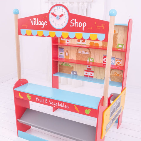 Village Shop Play Pretend-Bigjigs Toys,Dropship,Gifts For 2-3 Years Old,Imaginative Play,Kitchens & Shops & School,Role Play,Stock,Wooden Toys-Learning SPACE