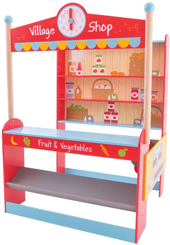 Village Shop Play Pretend-Bigjigs Toys,Gifts For 2-3 Years Old,Imaginative Play,Kitchens & Shops & School,Role Play,Stock,Wooden Toys-Learning SPACE