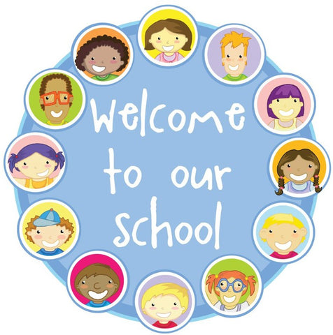 Welcome to Our School - Faces Circle Sign-Back To School,Calmer Classrooms,Classroom Displays,Dropship,Helps With,Inspirational Playgrounds,Playground Wall Art & Signs,Seasons,Stock-Learning SPACE